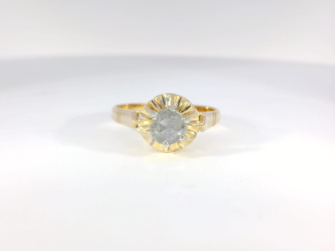 Antique (C. 1850) 0.25 CTW Natural Rose Cut Diamond Engagement Ring in 18KT Yellow Gold