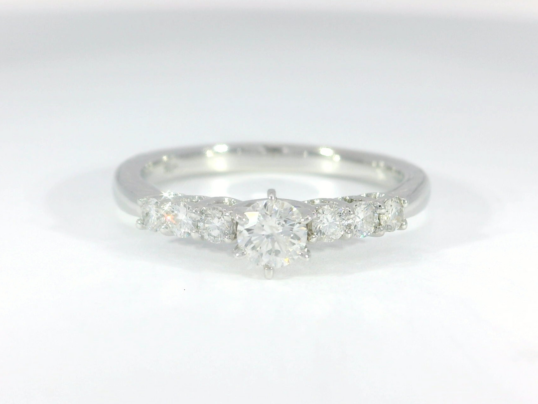 0.65 CTW Round Brilliant Cut Diamond Engagement Ring in 14KT White Gold