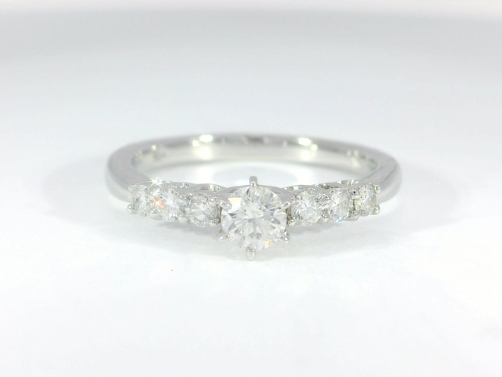 0.65 CTW Round Brilliant Cut Diamond Engagement Ring in 14KT White Gold