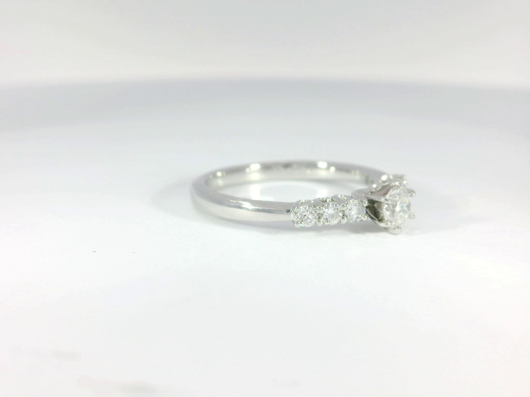 0.65 CTW Round Brilliant Cut Diamond Engagement Ring in 14KT White Gold