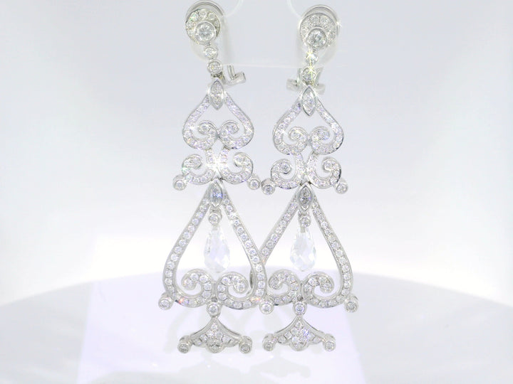 Chandelier Earrings 3CTW 18KT WG