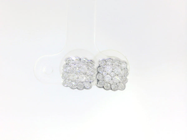 0.78 CTW Diamond Cluster Stud Earrings in 14KT White Gold