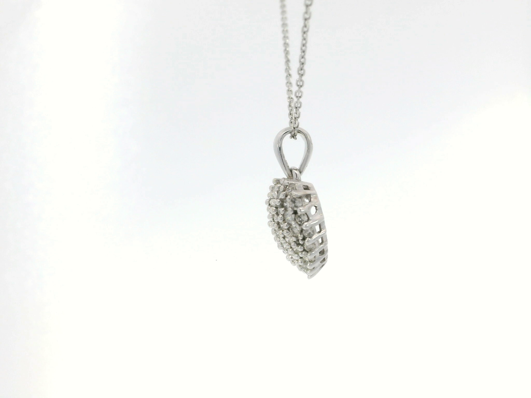 1.00 CTW Diamond Heart Pendant Necklace in 14KT White Gold