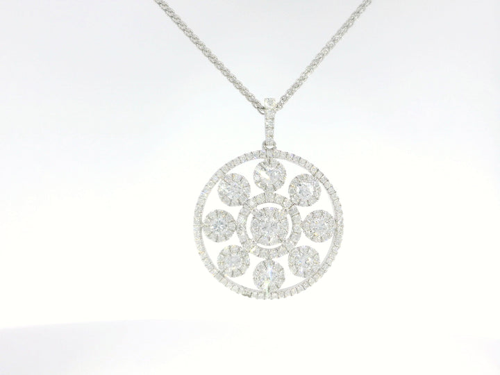 1.24 CTW Natural Diamond Radiant Necklace in 18KT White Gold