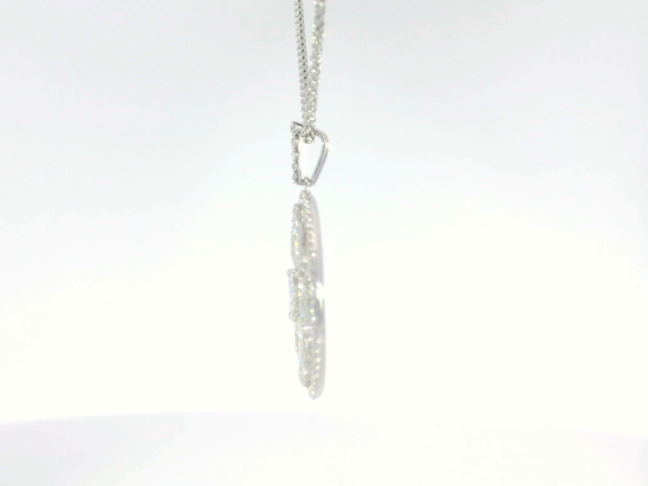 1.24 CTW Natural Diamond Radiant Necklace in 18KT White Gold