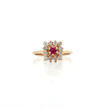 Vibrant Ruby & Nearly Flawless Colorless Diamond Ring (1 ¼ ct. tw.) in 14k Yellow Gold