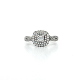 Cubic Zirconia (CZ) Double Halo Engagement Ring in Sterling Silver