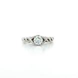 Cubic Zirconia (CZ) Solitaire Twist Engagement Ring in Sterling Silver