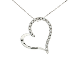 Nearly Flawless Colorless Diamond Heart Pendant Necklace (½ ct. tw.) in 14k White Gold