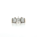 Colorless & Near Flawless Marquise Three-Stone Diamond Ring (1 ⅘ ct. tw.) in 14k Yellow and White Gold