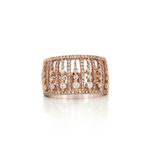 Round Brilliant Cut Nearly Flawless Colorless Birdcage Diamond Eternity Ring (1 ⅒ ct.) in 18k Rose Gold