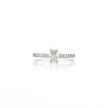 Certified Oval Pavé Near-Colorless Near-Flawless Diamond Engagement Ring (⅗ ct. tw.) in 18k White Gold