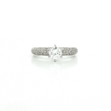 Certified Nearly Flawless Round Diamond Pavé Engagement Ring (⅞ ct. tw.) in 14k White Gold