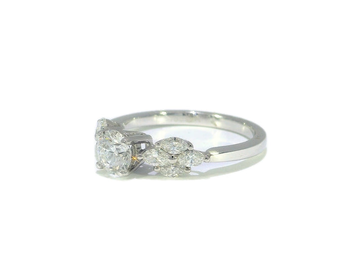 1.58 CTW GIA & EGL Certified Colorless & Near-Flawless Round Brilliant Diamond Engagement Ring