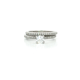 Certified Pavé Colorless Near-Flawless Diamond Bridal Set (⅔ ct. tw.) in 18k White Gold