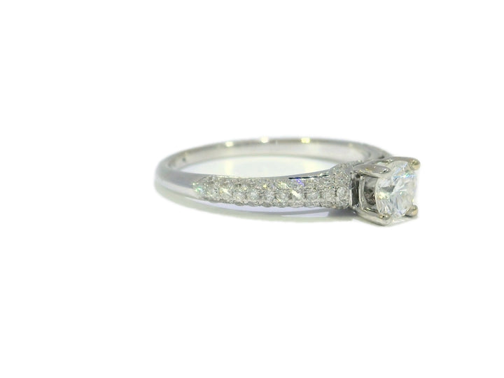 0.66 CTW EGL Certified Colorless Round Brilliant Natural Diamond Bridal Set in 18KT White Gold