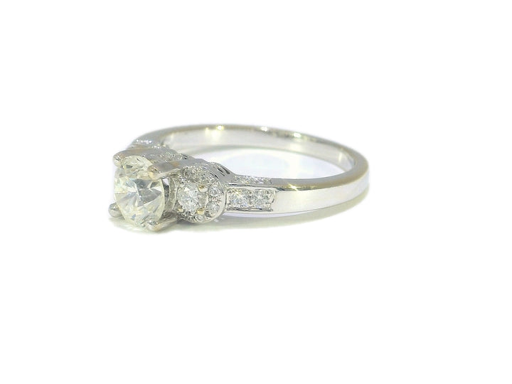 1.25 CTW EGL Certified Round Brilliant Cut Natural Diamond Engagement Ring in 18KT White Gold