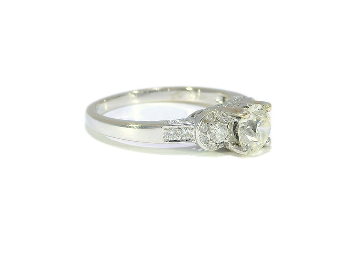 1.25 CTW EGL Certified Round Brilliant Cut Natural Diamond Engagement Ring in 18KT White Gold