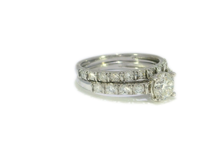1.78 CTW Round Brilliant Cut Diamond Bridal Set in 14KT White Gold