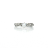 Pavé Colorless Near-Flawless Diamond Engagement Ring (1 ct. tw.) in 14k White Gold