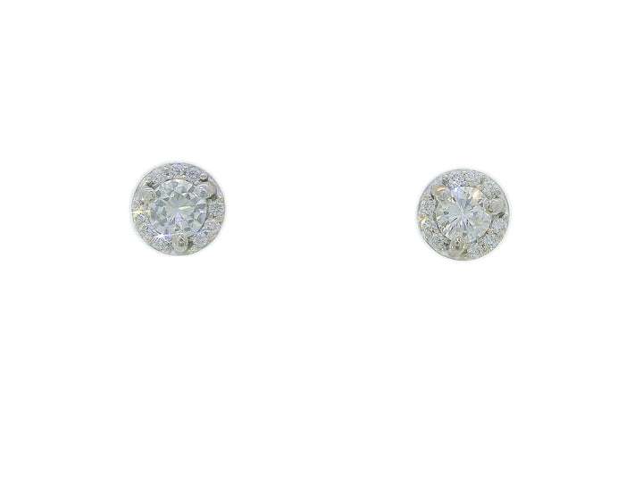 0.38 CTW Diamond Halo Earrings in 14KT White Gold