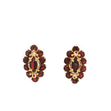 Vintage Marquise Deep Mozambique Garnet Cluster Earrings (1 ½ ct. tw.) in 14k Yellow Gold