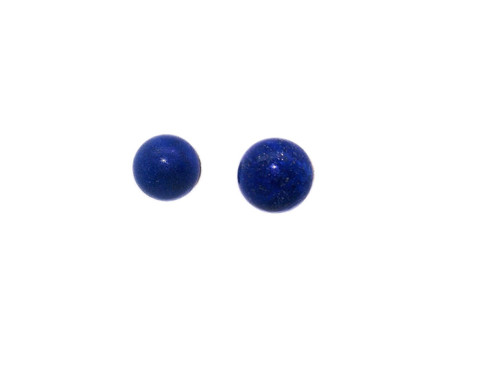 8mm Natural Blue Lapis Lazuli Earrings in 18KT Yellow Gold