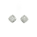 Nearly Flawless Colorless Diamond Cluster Stud Earrings (⅘ ct. tw.) in 14k White Gold