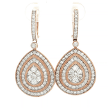 Pear-Shaped Diamond Dangle Earrings (2 ⅘ ct. tw.) in 14k Rose Gold