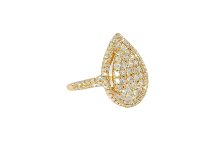 1.26 CTW Pear-Shaped Natural Diamond Cluster Ring in 18KT Rose Gold