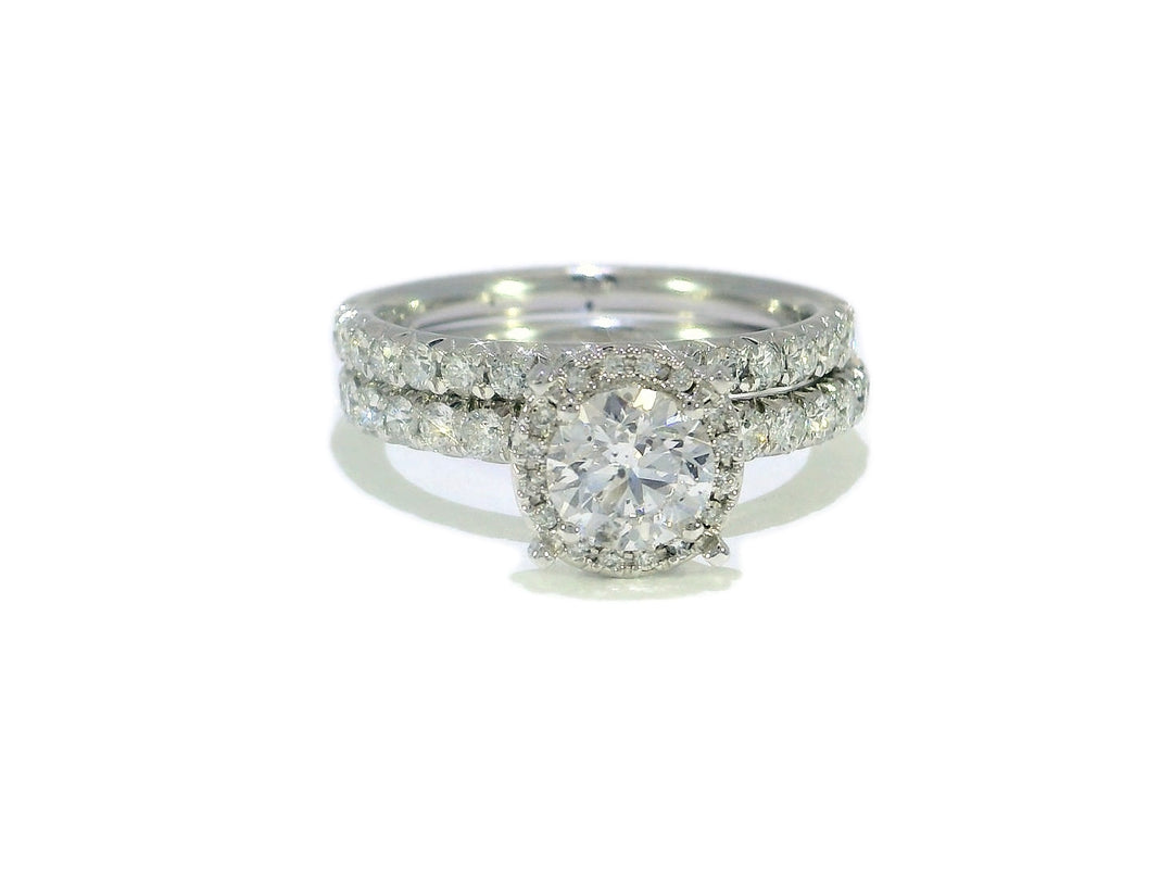 2.25 CTW EGL Certified Colorless Round Brilliant Diamond Bridal Set in 14KT White Gold