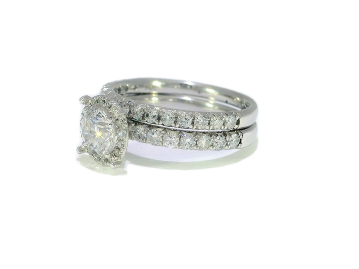 2.25 CTW EGL Certified Colorless Round Brilliant Diamond Bridal Set in 14KT White Gold