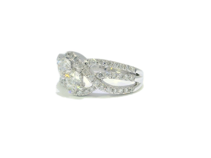 1.50 CTW Natural Diamond Engagement Ring in 14KT White Gold