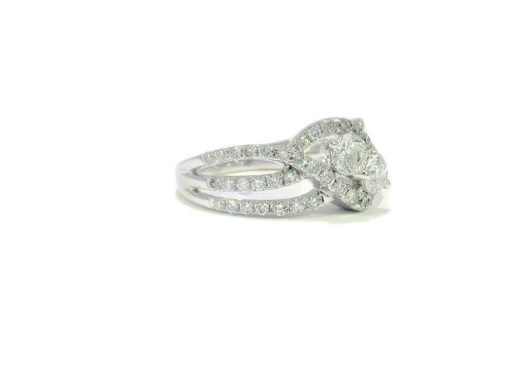 1.50 CTW Natural Diamond Engagement Ring in 14KT White Gold