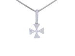 Nearly Flawless Colorless Diamond Maltese Cross Pendant Necklace (½ ct. tw.) in 18k White Gold
