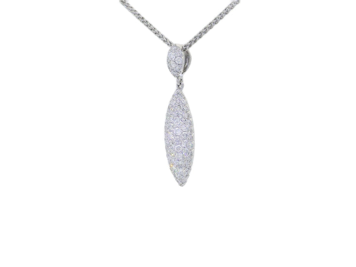 0.75 CTW Colorless & Near-Flawless Natural Diamond Drop Pendant Necklace in 18KT White Gold