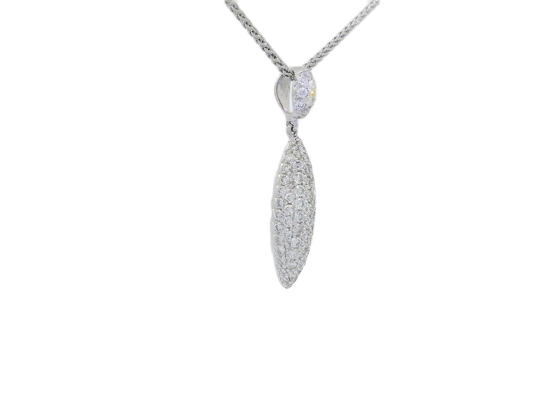 0.75 CTW Colorless & Near-Flawless Natural Diamond Drop Pendant Necklace in 18KT White Gold