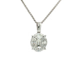 Marquise & Baguette Cut Diamond Pendant Necklace (1 ⅖ ct. tw.) in 14k White Gold