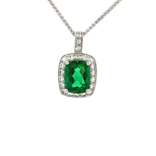 Vivid Tsavorite Green Garnet & Nearly Flawless Colorless Diamond Pendant Necklace (4 ⅙ ct. tw.) in 14k White Gold