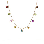 Bezel-Set Multi-Gemstone Station Necklace (3 ½ ct. tw.) in 14k Yellow Gold