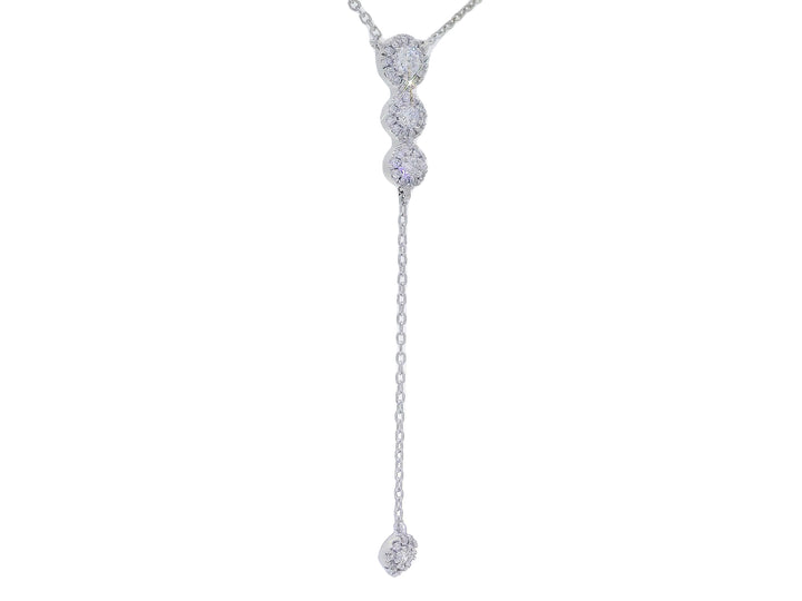 0.50 CTW Natural Diamond Lariat Necklace in 14KT White Gold