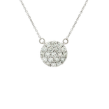 Nearly Flawless Colorless Diamond Cluster Pendant Necklace (1 ⅓ ct. tw.) in 14k White Gold