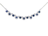 Sapphire & Nearly Flawless Colorless Diamond Necklace (⅗ ct. tw.) in 14k White Gold