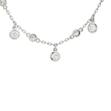 Bezel-Set Colorless Nearly Flawless Diamond Dangle Station Necklace (1 ½ ct. tw.) in 14k White Gold