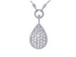 Teardrop Colorless & Nearly Flawless Diamond Cluster Pendant Necklace (3 ½ ct. tw.) in 14k White Gold