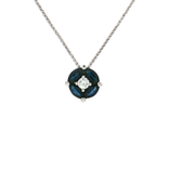 Floral Marquise Sapphire Diamond Pendant Necklace (1 ⅕ ct. tw.) in 14k White Gold