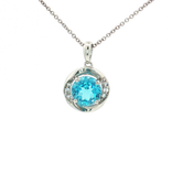 Vivid Swiss Blue Topaz Cubic Zirconia Swirl Pendant Necklace (2 ⅒ ct.) in Sterling Silver