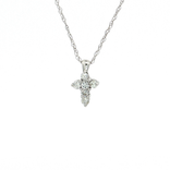 Near-Colorless Diamond Cross Pendant Necklace (⅓ ct. tw.) in 14k White Gold