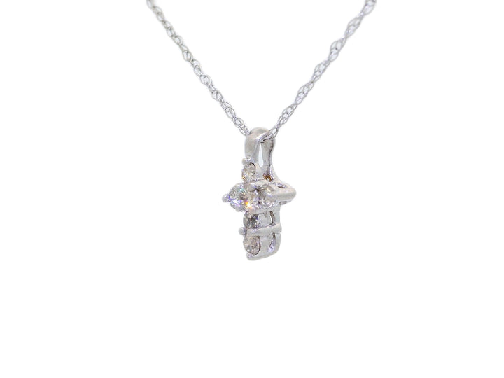0.20 CTW Natural Diamond Cross Pendant Necklace in 14KT White Gold