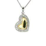 Colorless Nearly Flawless Diamond Heart Pendant Necklace (1 ct. tw.) in 18k White & Yellow Gold